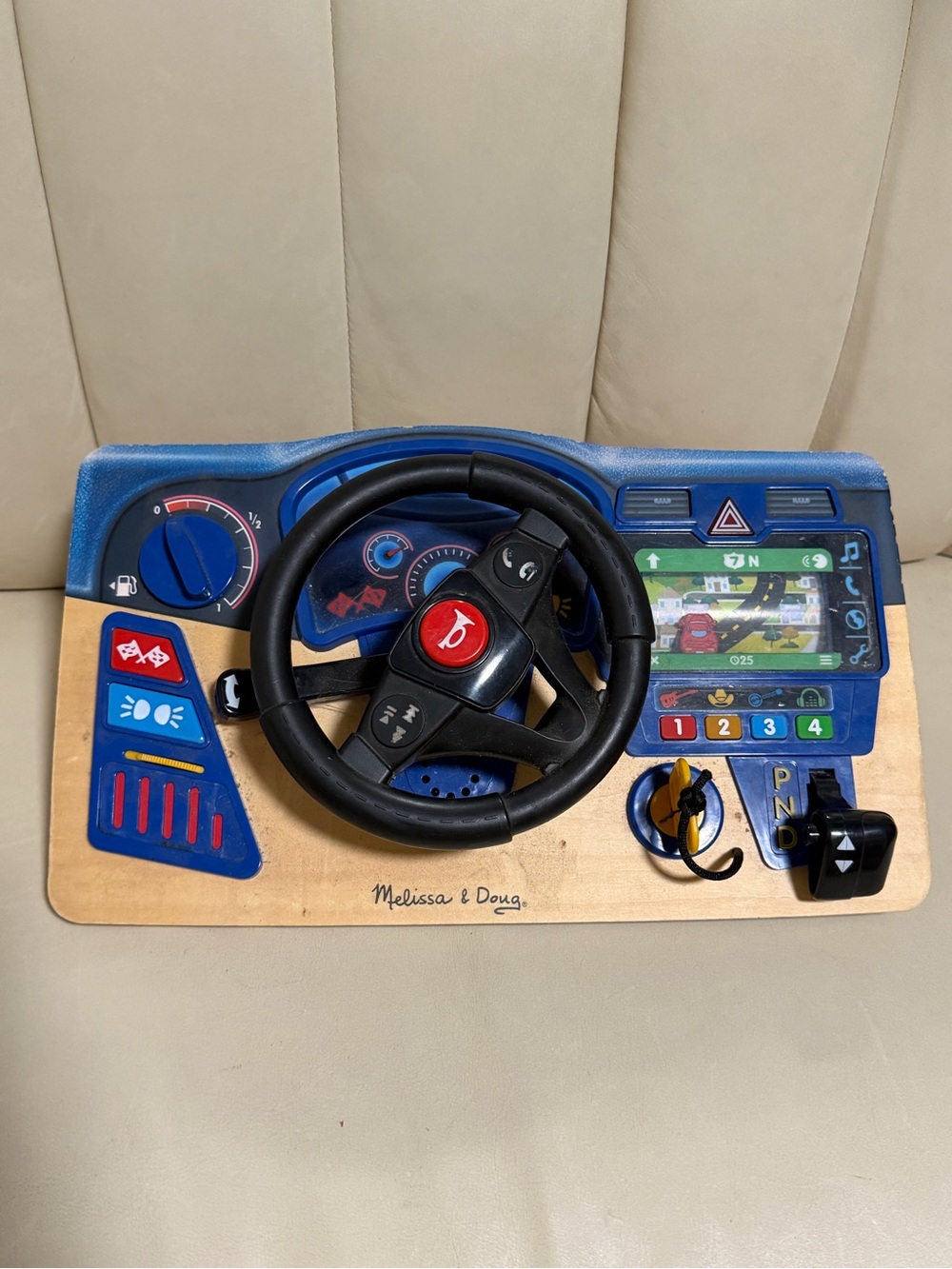 Melissa & Doug Blue and Black Interactive Steering Wheel Play Panel